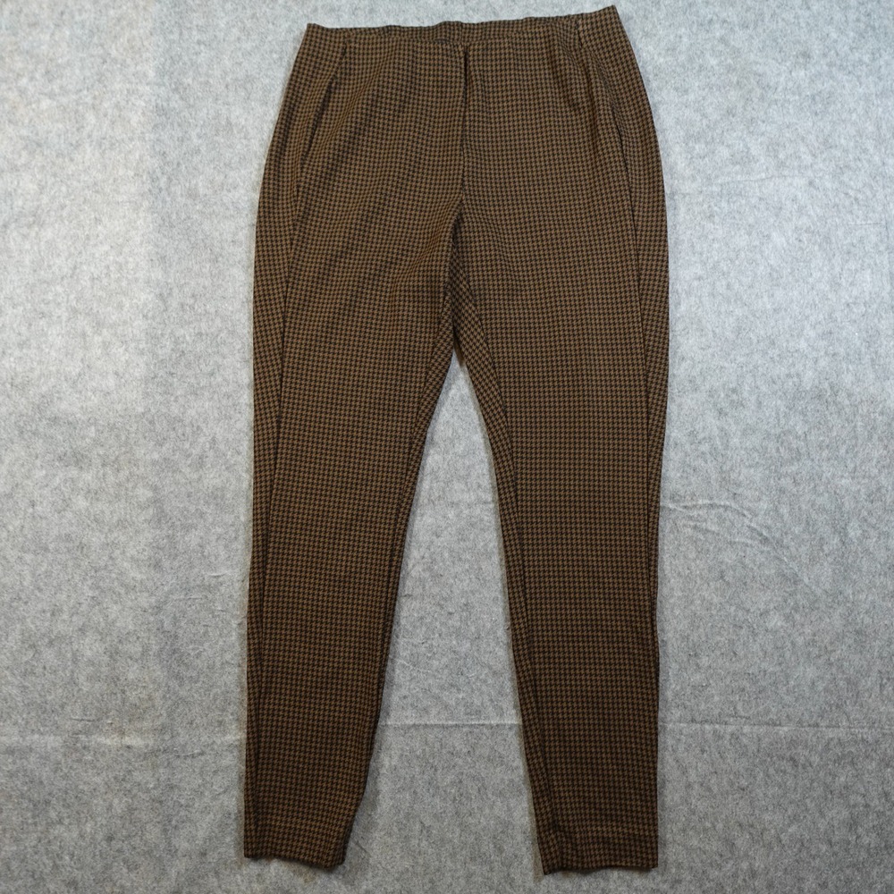 J. Jill Leggings Womens Medium Ponte Houndstooth Brown Black Pull On Stretch